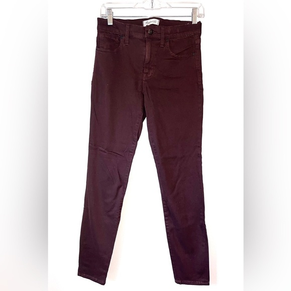 🏷️ 2/$20 Madewell High Riser Skinny in Burgundy - Picture 1 of 7